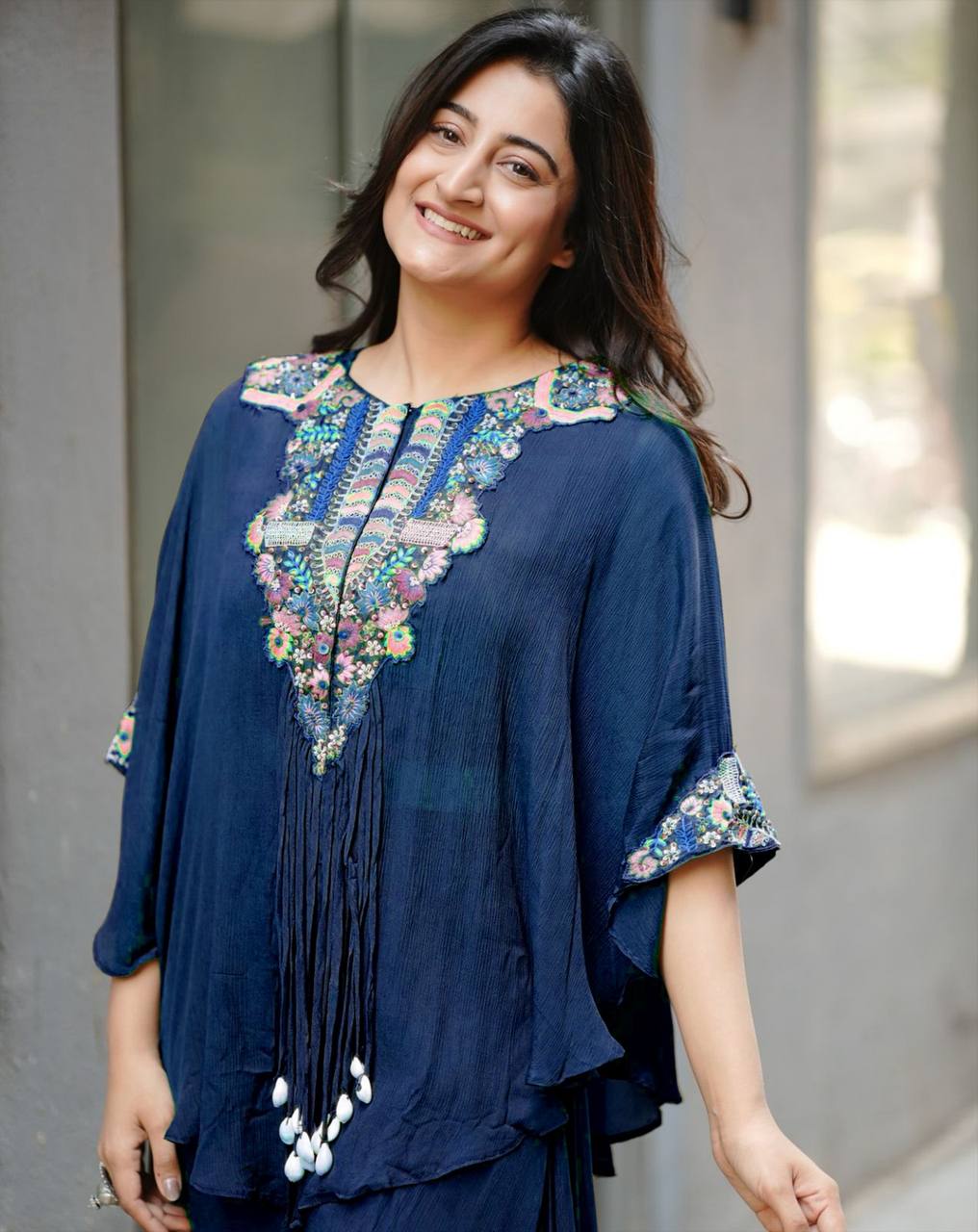 Olive Green Chinon Embroidered Co-Ord Set