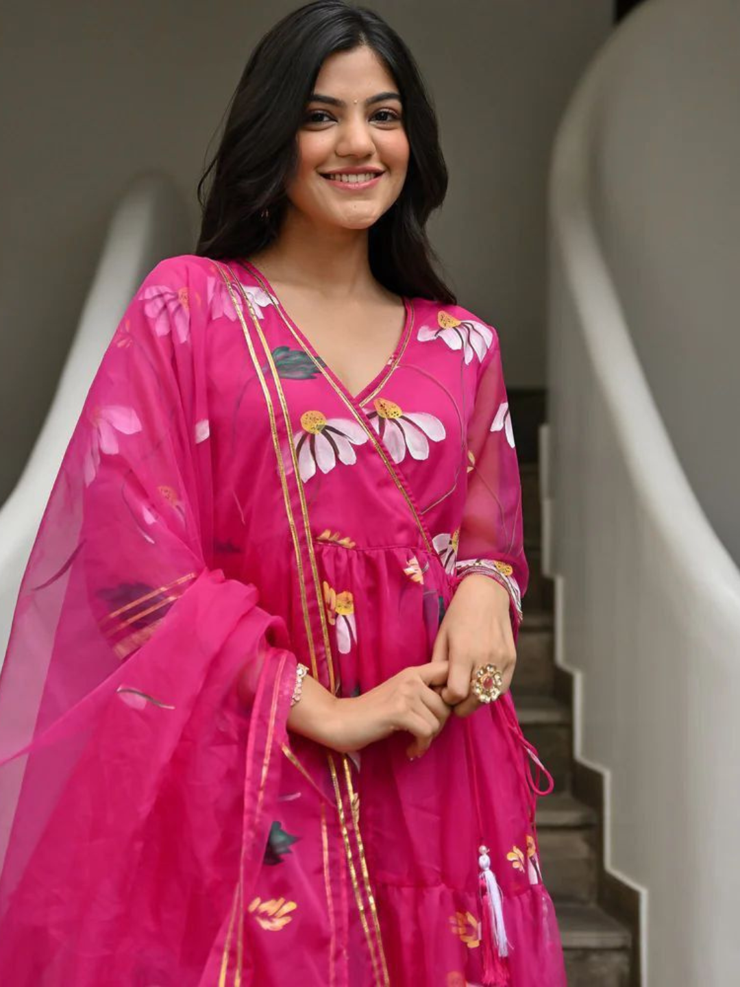 HOT PINK ORGANZA SUIT