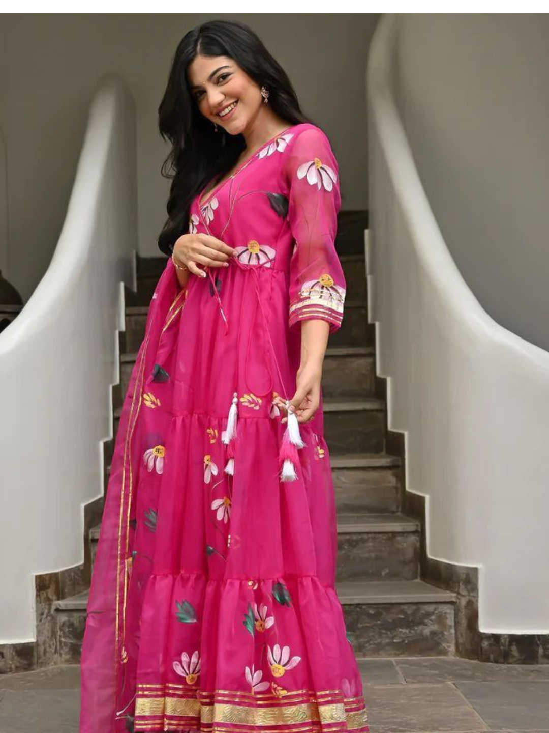 HOT PINK ORGANZA SUIT