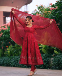 beautiful Designer Anarkali Suit :3 piece suit(top,bottom&dupatta)