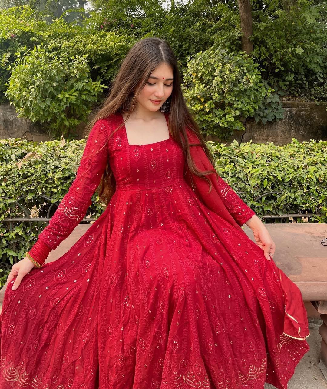 beautiful Designer Anarkali Suit :3 piece suit(top,bottom&dupatta)