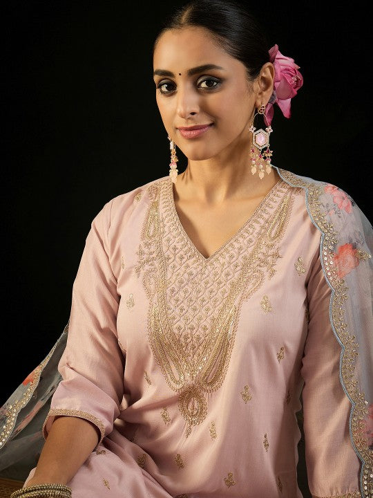 Elegant Soft Loom Pakistani Suit :3 piece suit(top,bottom&dupatta)