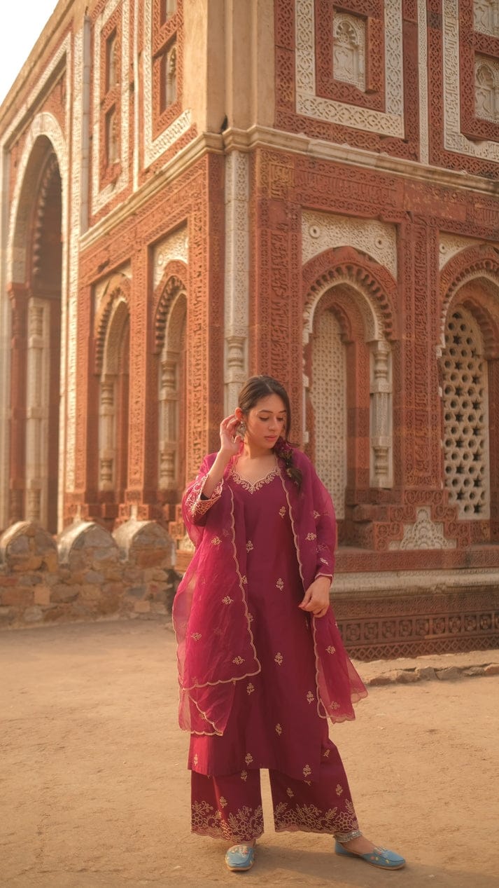 Timeless Elegance in Every Thread – Chanderi Silk 3-Piece Suit Set