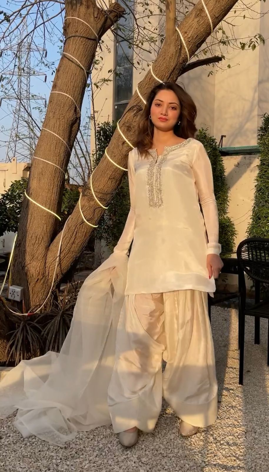 Designer Yellow  Faux Georgette Embroidered Suit Set