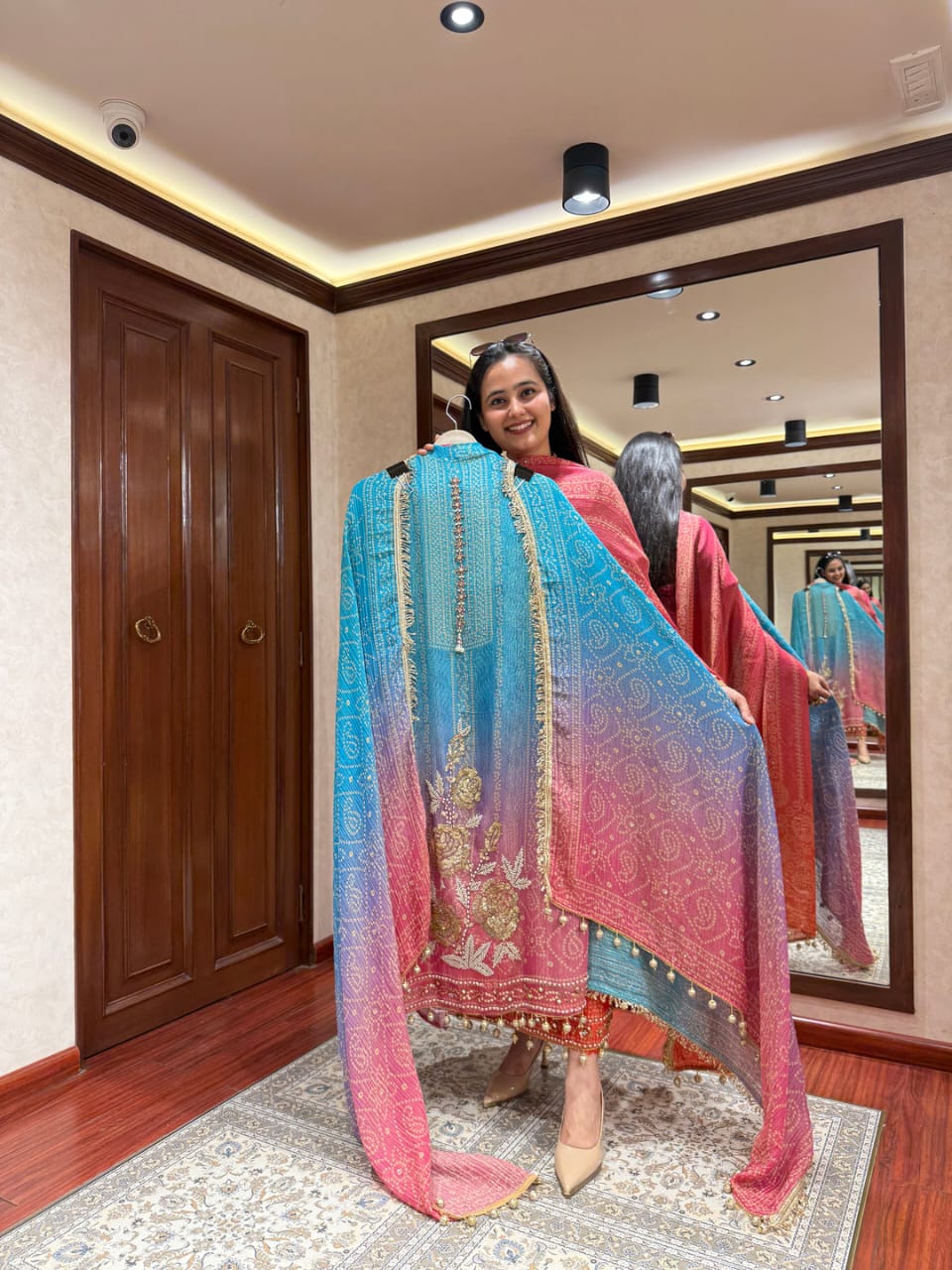 Premium Pure Softy Chinon Silk Kurti Set – Elegance Redefined