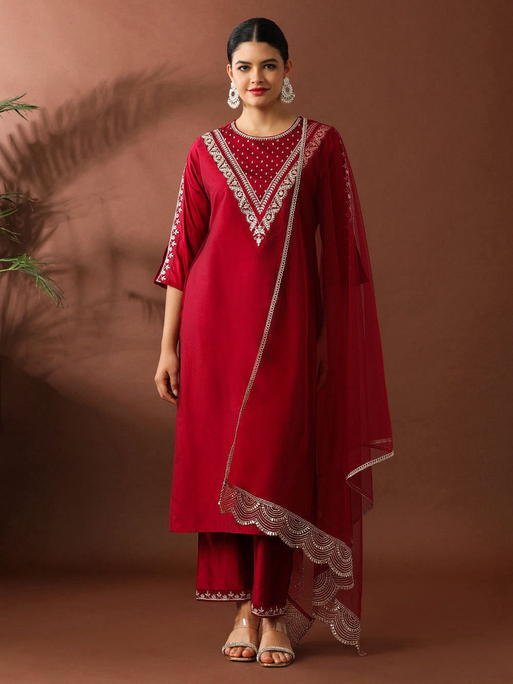 The Royal Noor Embroidered Festive Suit Set