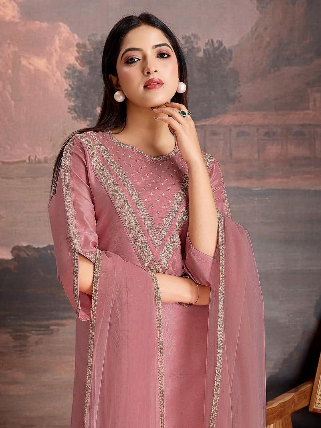 The Royal Noor Embroidered Festive Suit Set