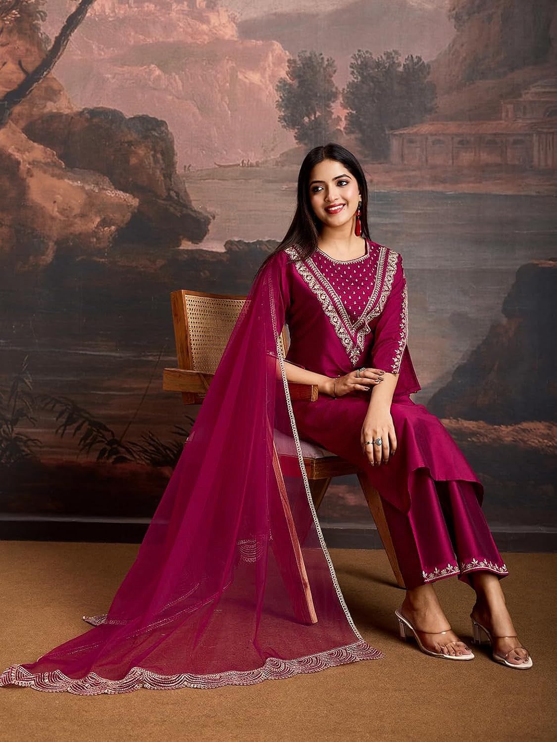 The Royal Noor Embroidered Festive Suit Set