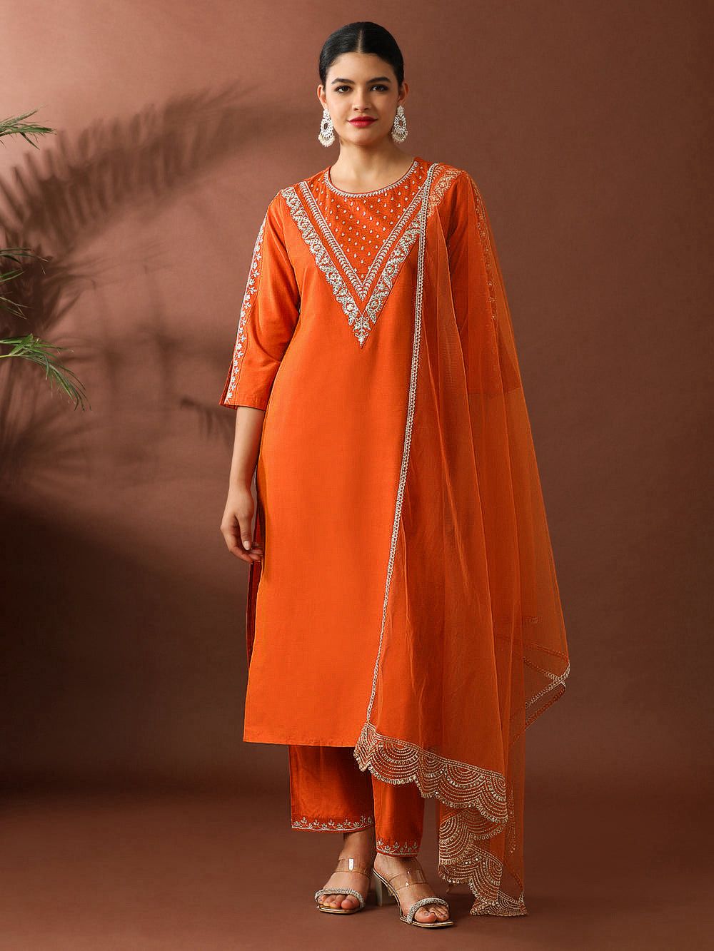 The Royal Noor Embroidered Festive Suit Set