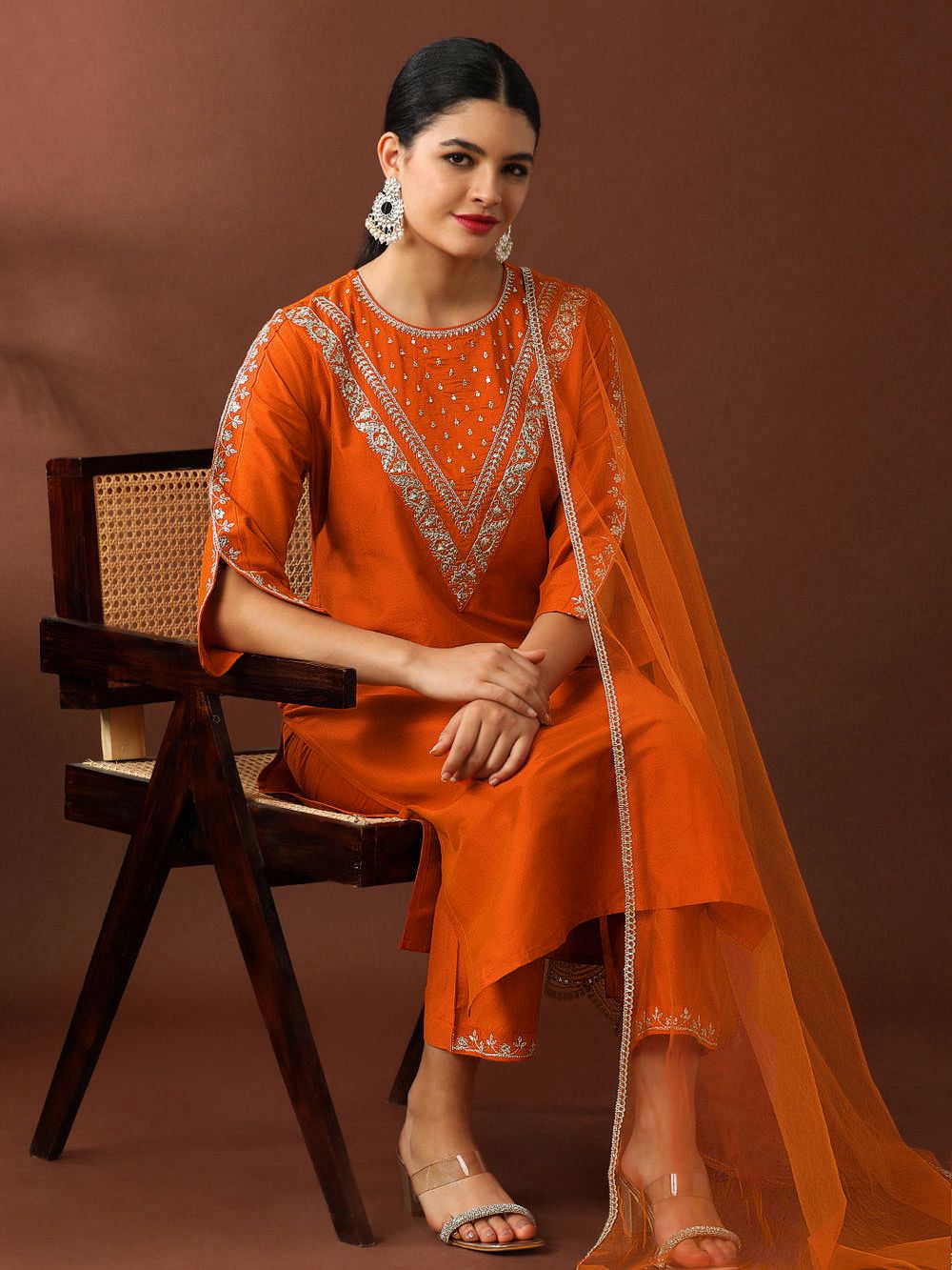 The Royal Noor Embroidered Festive Suit Set
