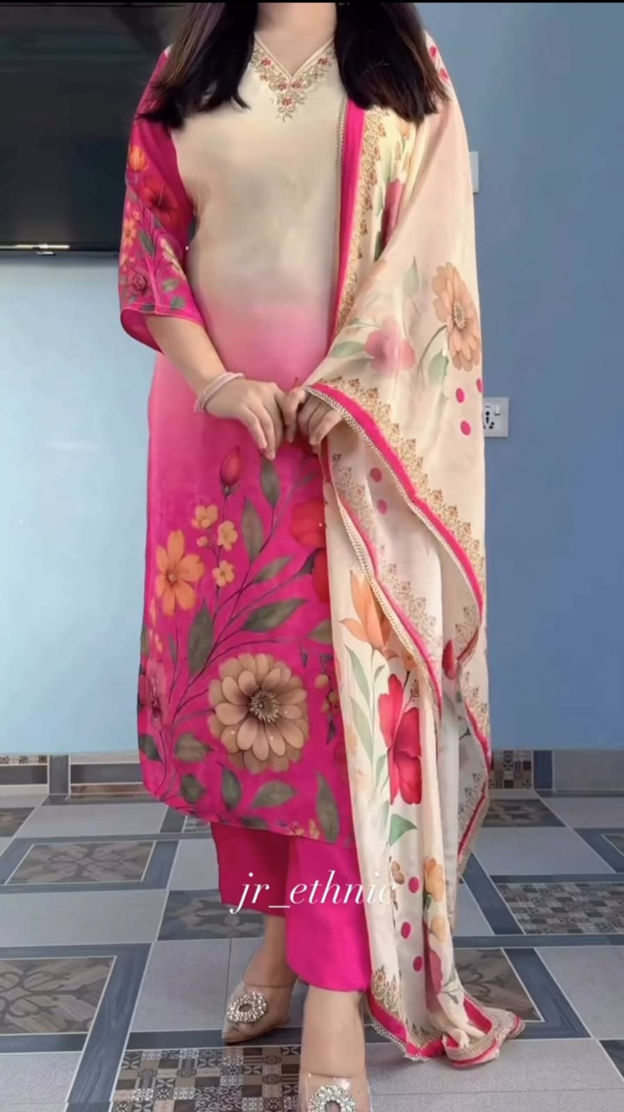 Beautiful Soft Silk Designer Kurti Pant Dupatta Set