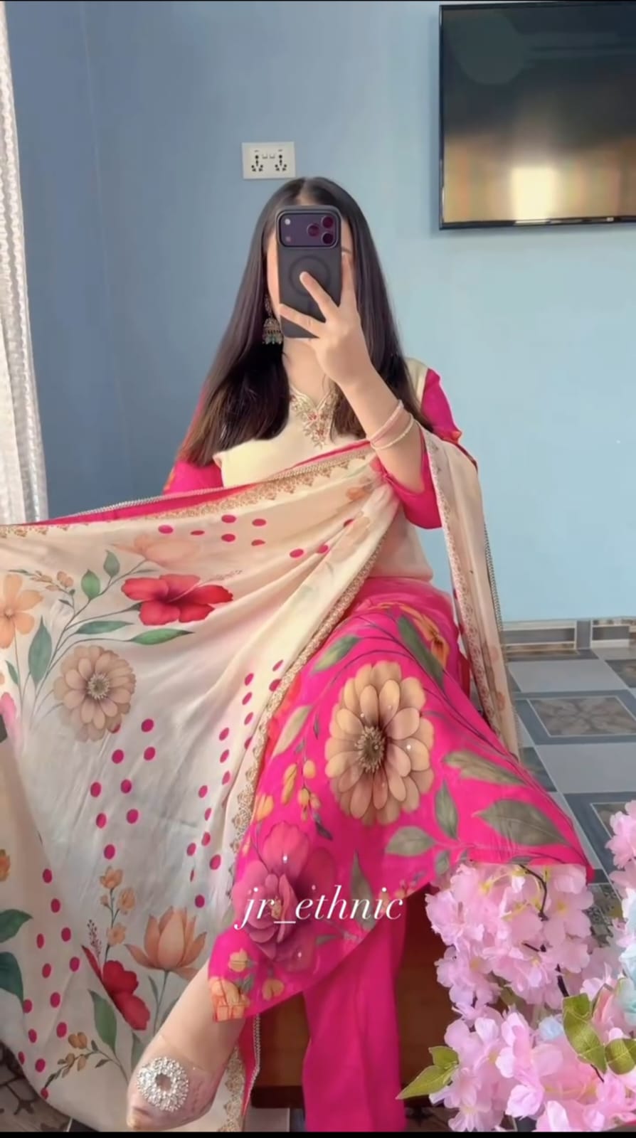 Beautiful Soft Silk Designer Kurti Pant Dupatta Set