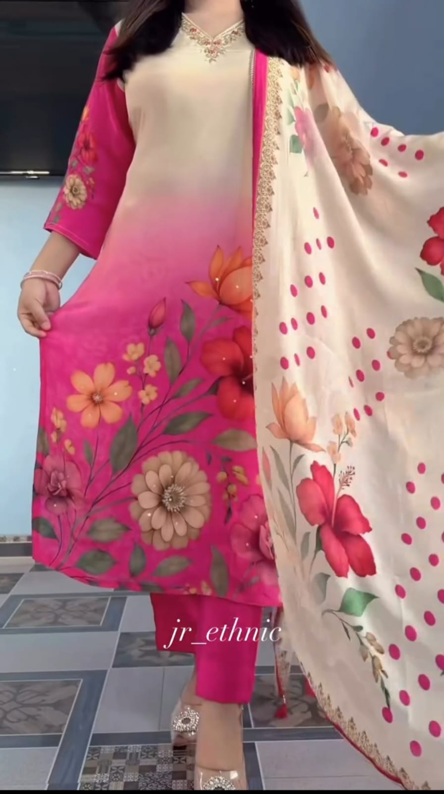 Beautiful Soft Silk Designer Kurti Pant Dupatta Set