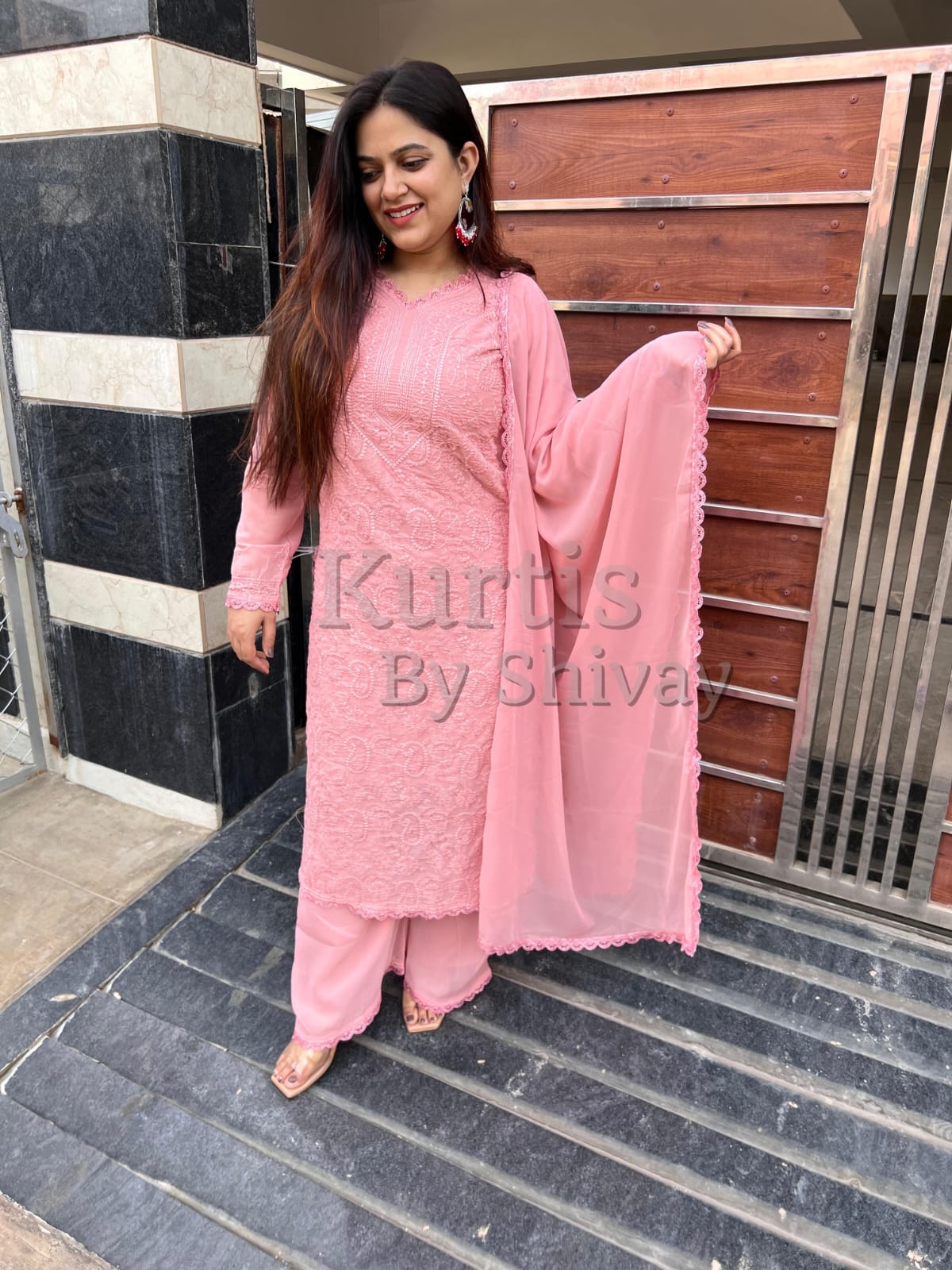 TRENDING FAUX GEORGETTE TOP PLAZO WITH DUPATTA