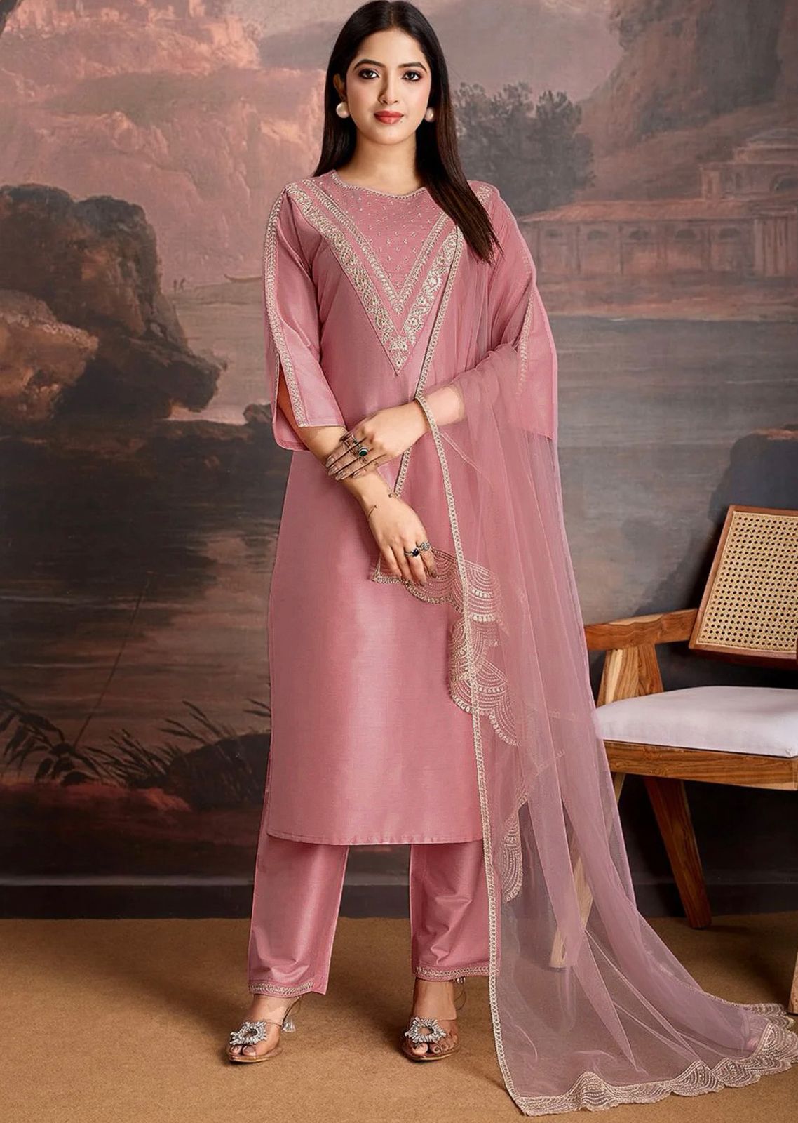 The Royal Noor Embroidered Festive Suit Set