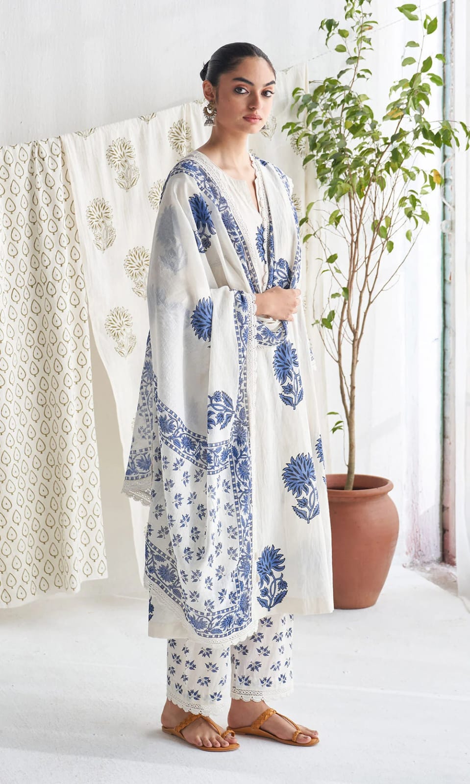Elegant Jaipuri Cotton Suit Set with Dupatta