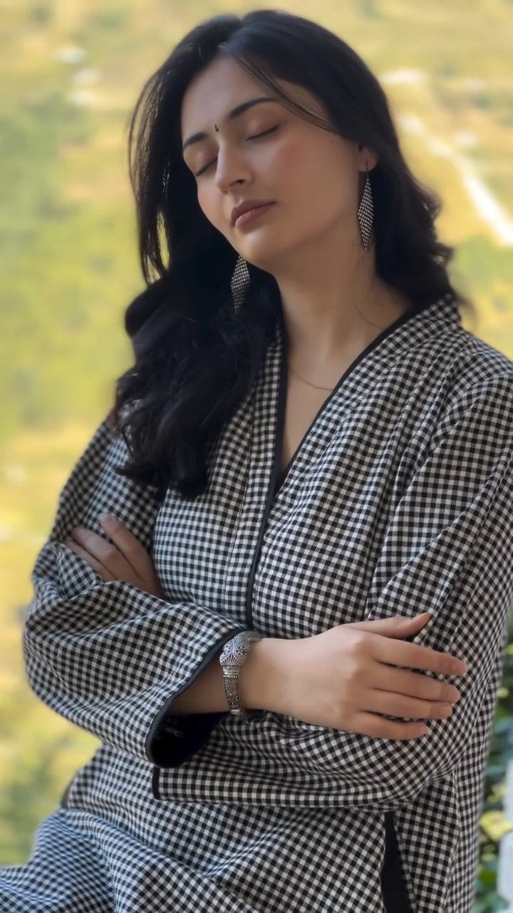 Daily Comfort Cotton Check Kurti Set