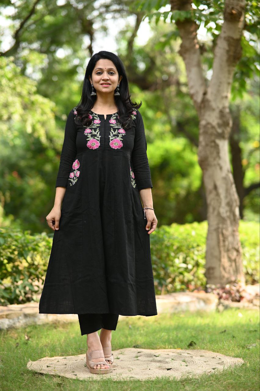 Premium Embroidered Cotton Suit Set with Pockets