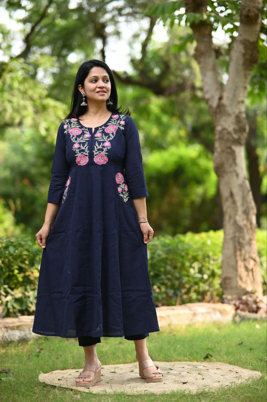 Premium Embroidered Cotton Suit Set with Pockets