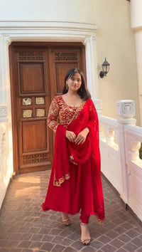 Redefine Festive Elegance with Our Designer Georgette Gown Set