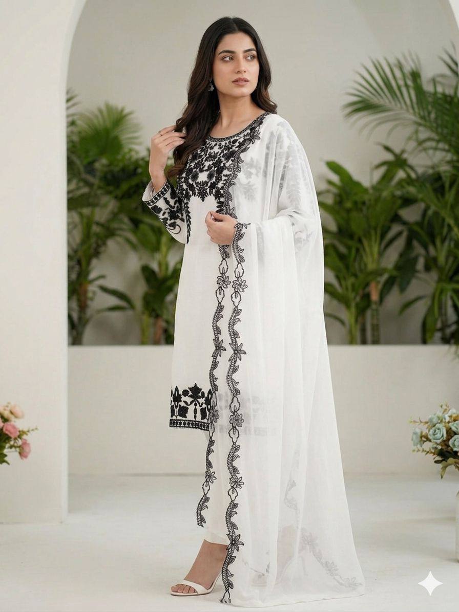 Beautiful Sequence Work Suit Set