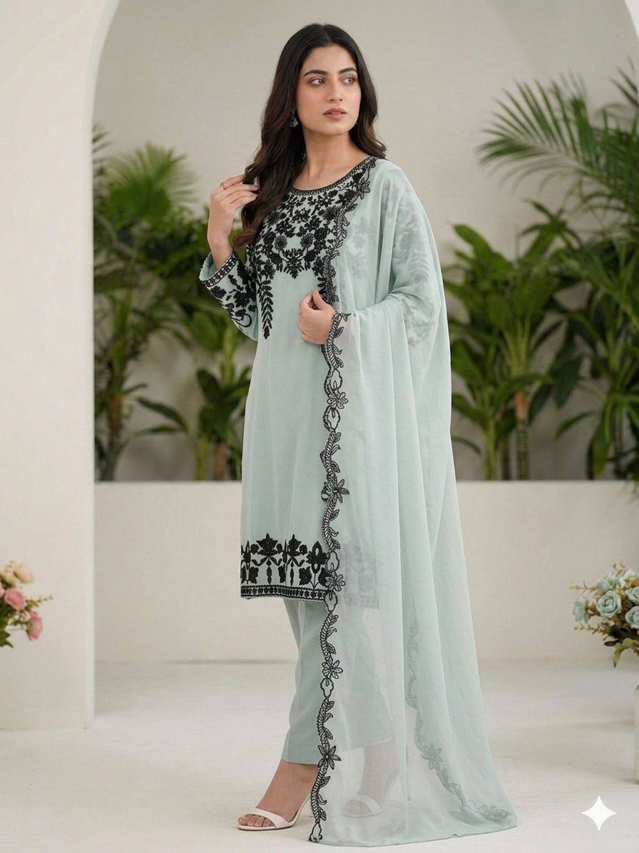 Beautiful Sequence Work Suit Set