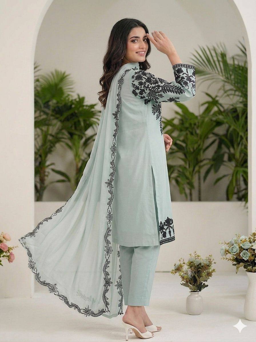 Beautiful Sequence Work Suit Set