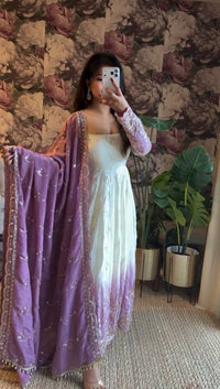 Star Georgette Anarkali 3-Piece Festive Ensemble