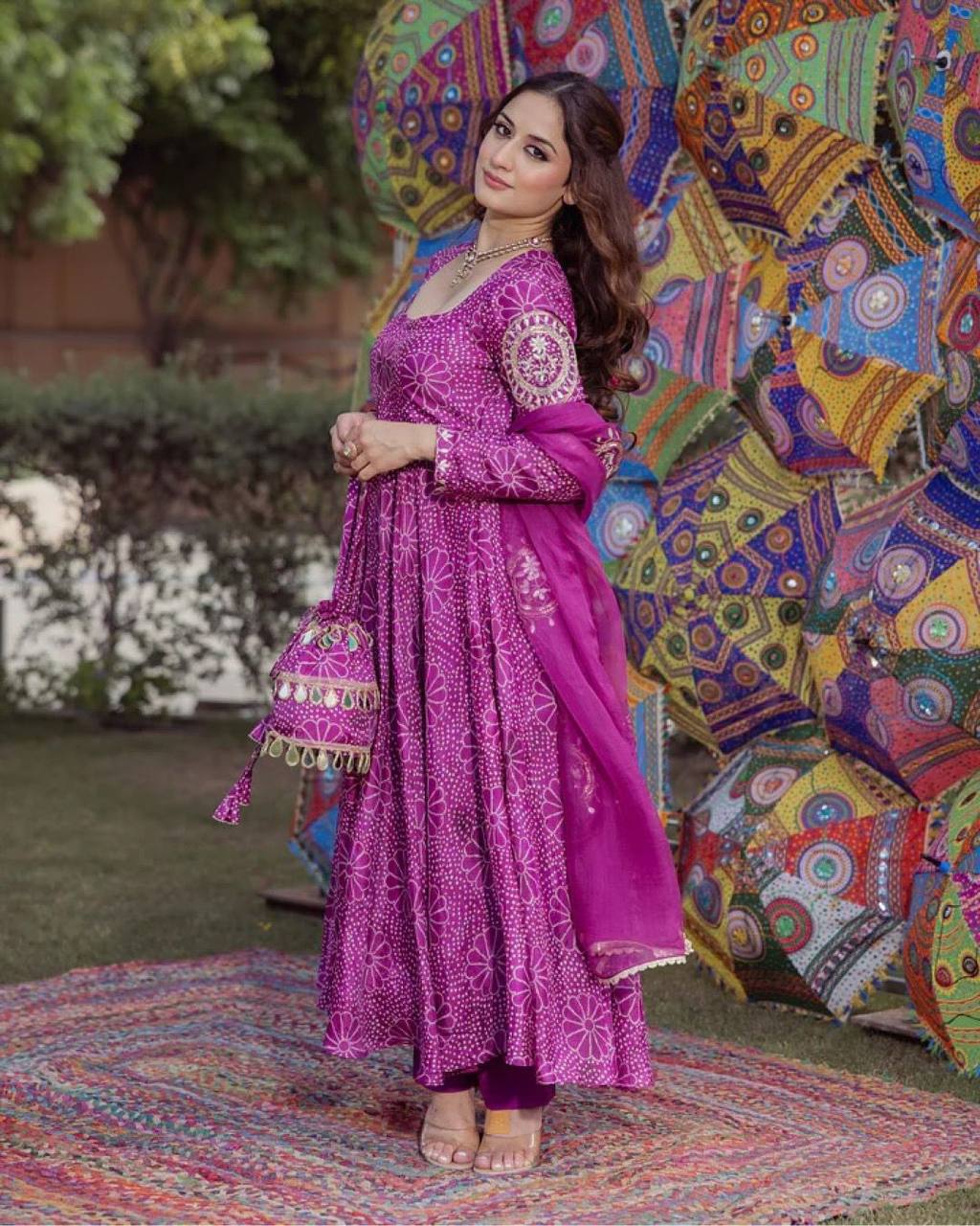 Exclusive Bhandhni Digital Print Anarkali Collection A Perfect Blend Of Tradition