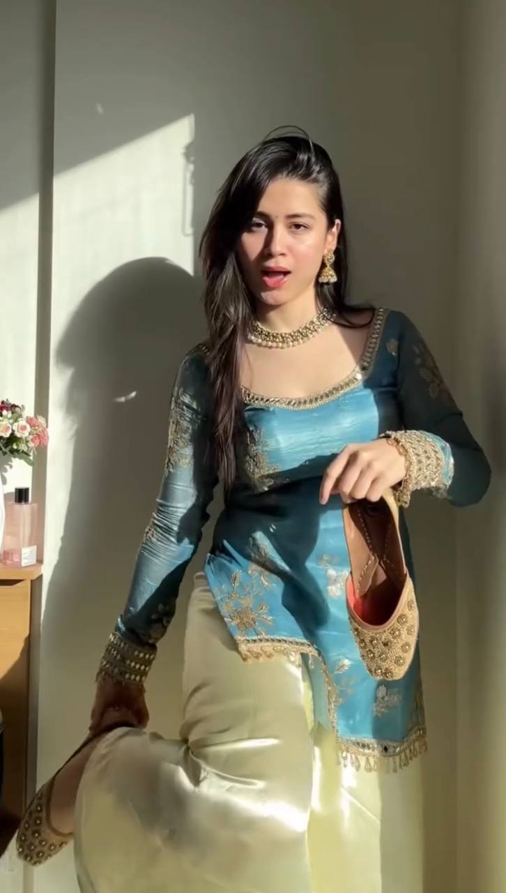 Effortless Elegance Designer Fendy Silk Sharara Set