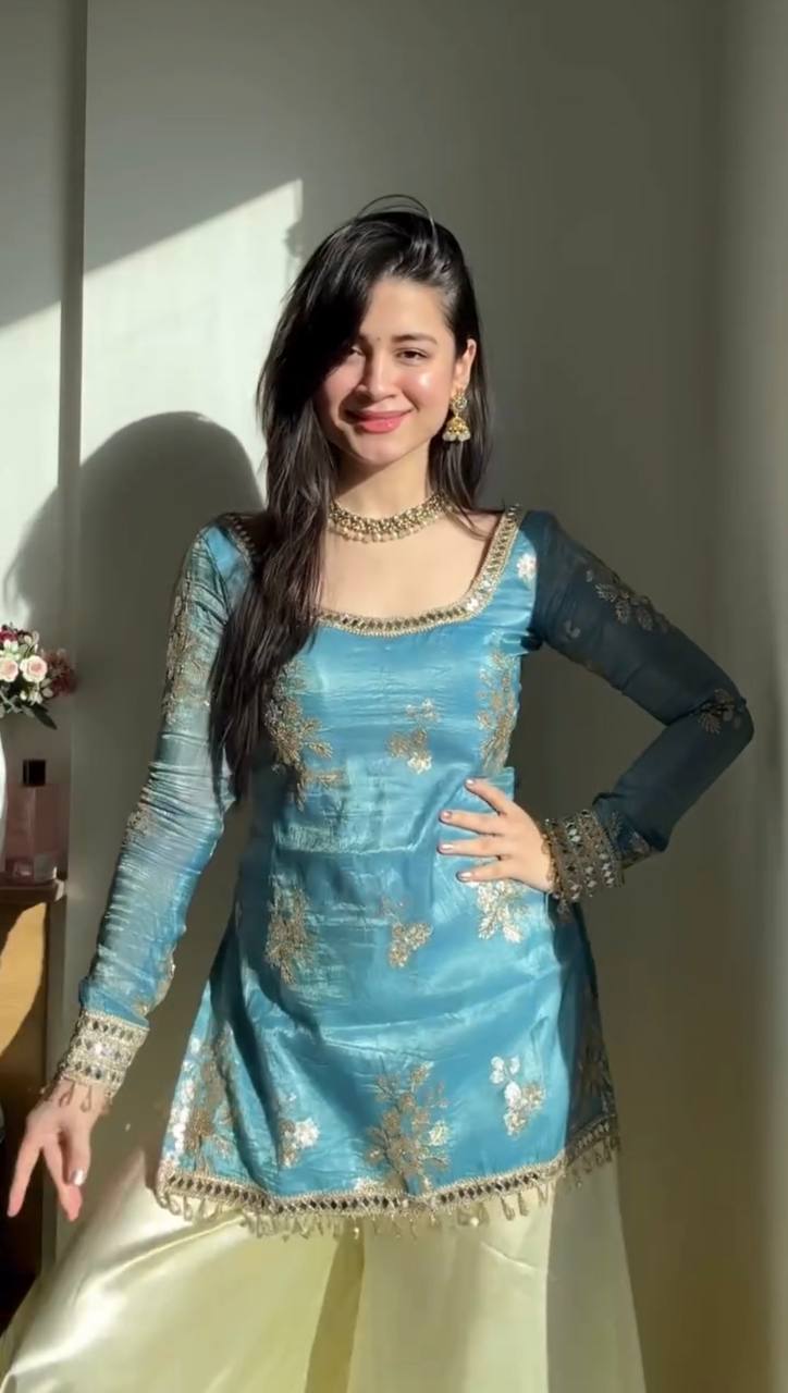 Effortless Elegance Designer Fendy Silk Sharara Set