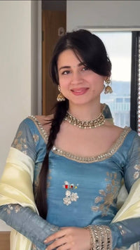 Effortless Elegance Designer Fendy Silk Sharara Set