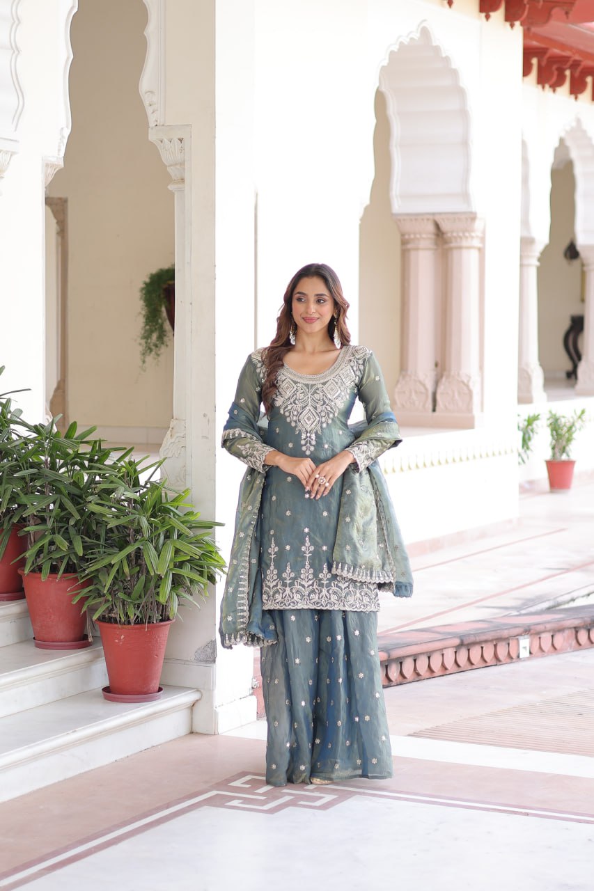Fendi Silk Coding Sequins Sharara Set