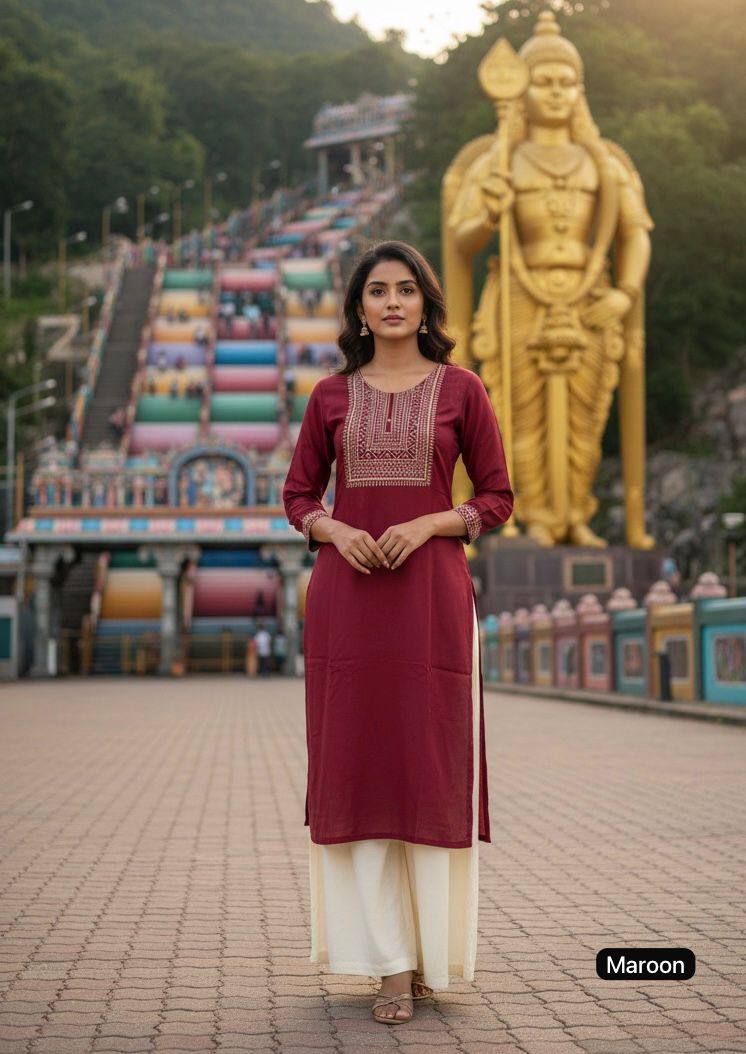 Trending Heavy Embroidery Work Kurti With Palazzo