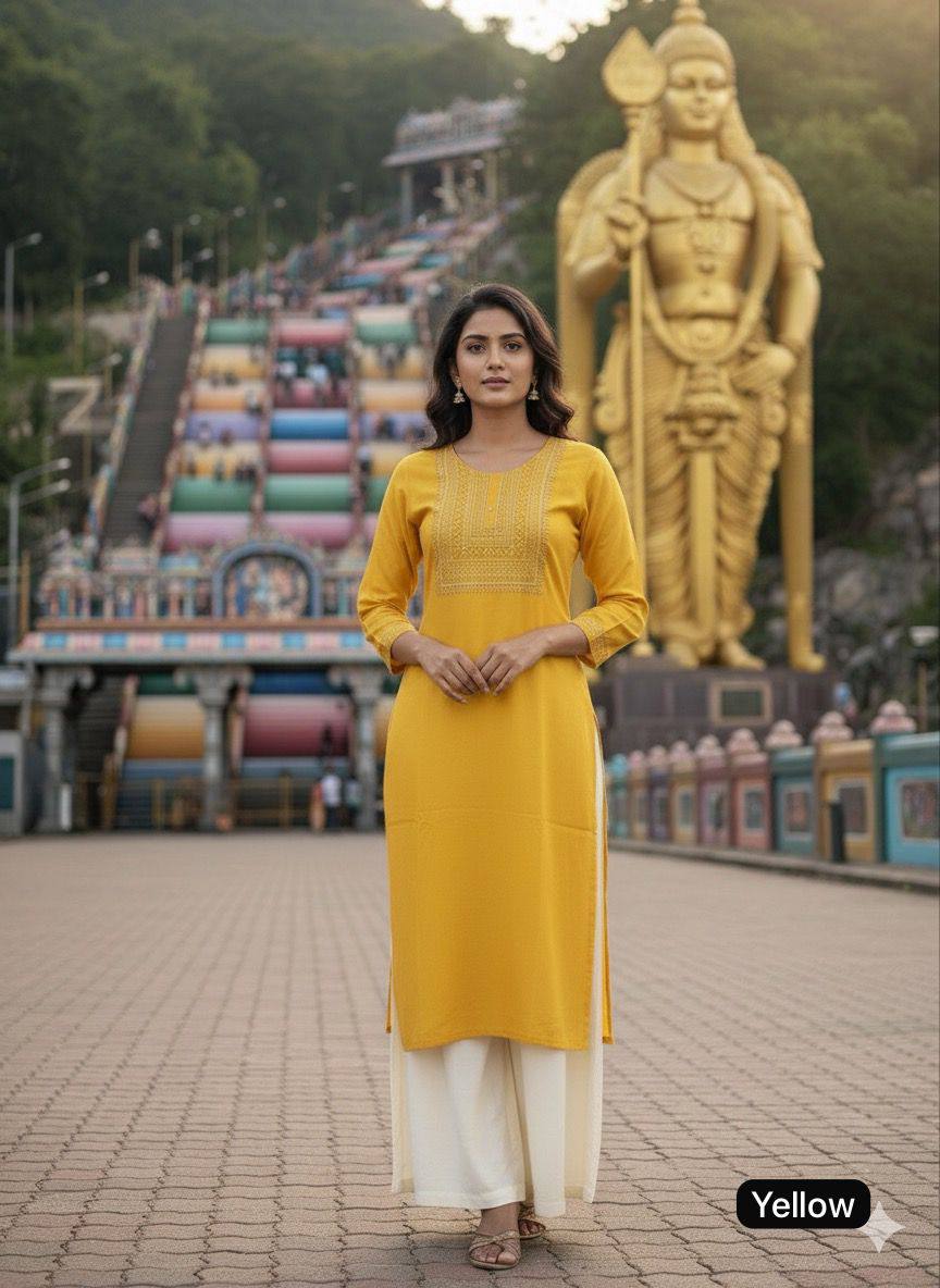 Trending Heavy Embroidery Work Kurti With Palazzo