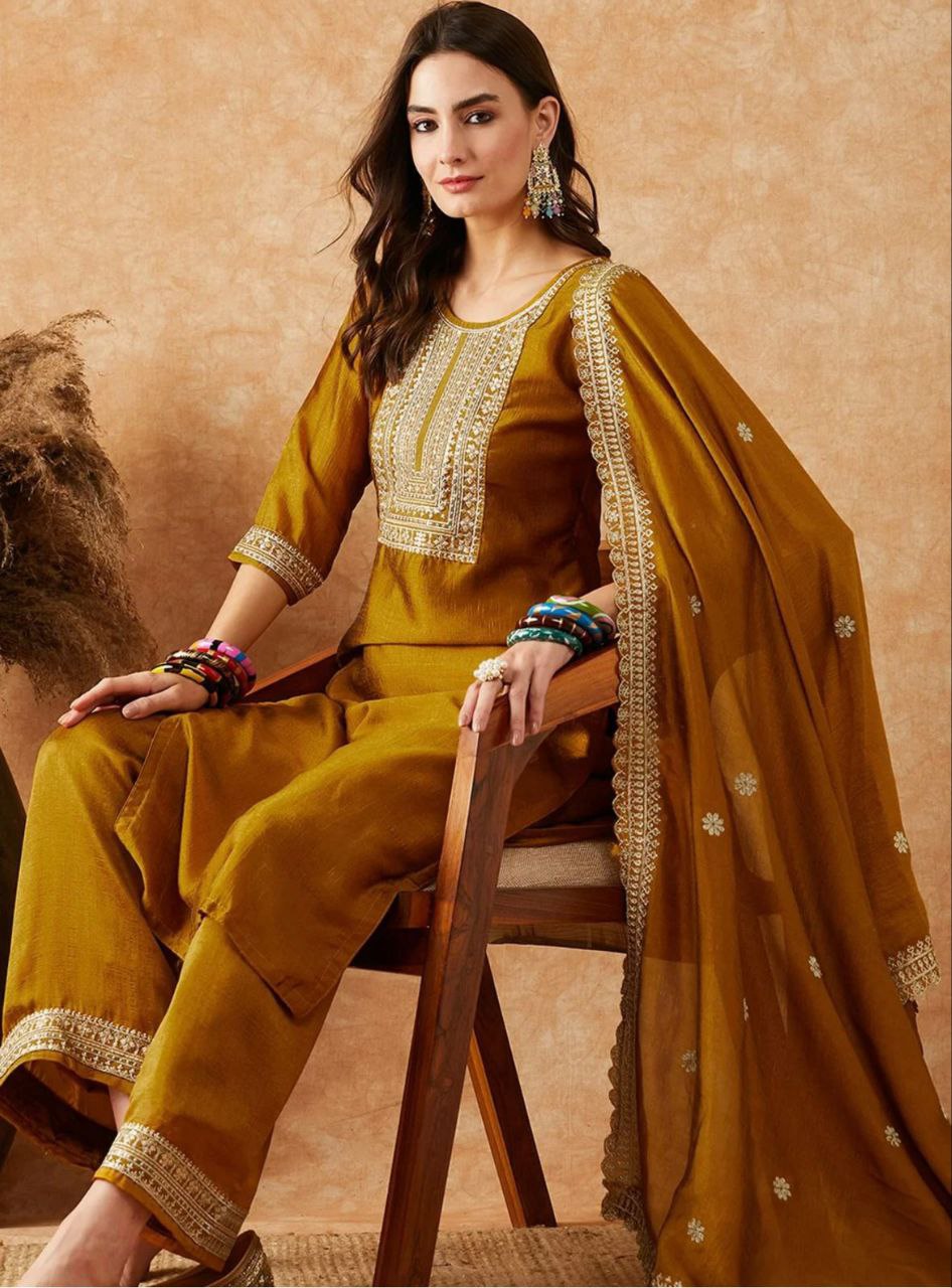 The Elegant Embroidered Vichhitra Set