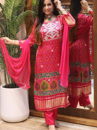 Pink Elegance Kurti Set with Dupatta