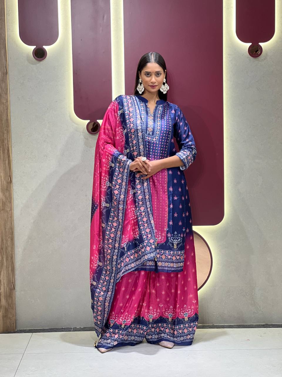 Exclusive Dual-Tone Chinon Kurta Set