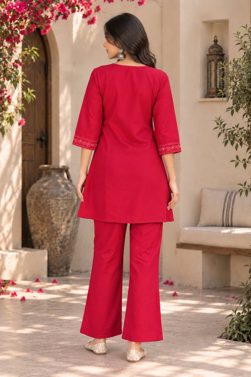 Jaipur Bloom – Premium Dabu Cotton Kurti Set