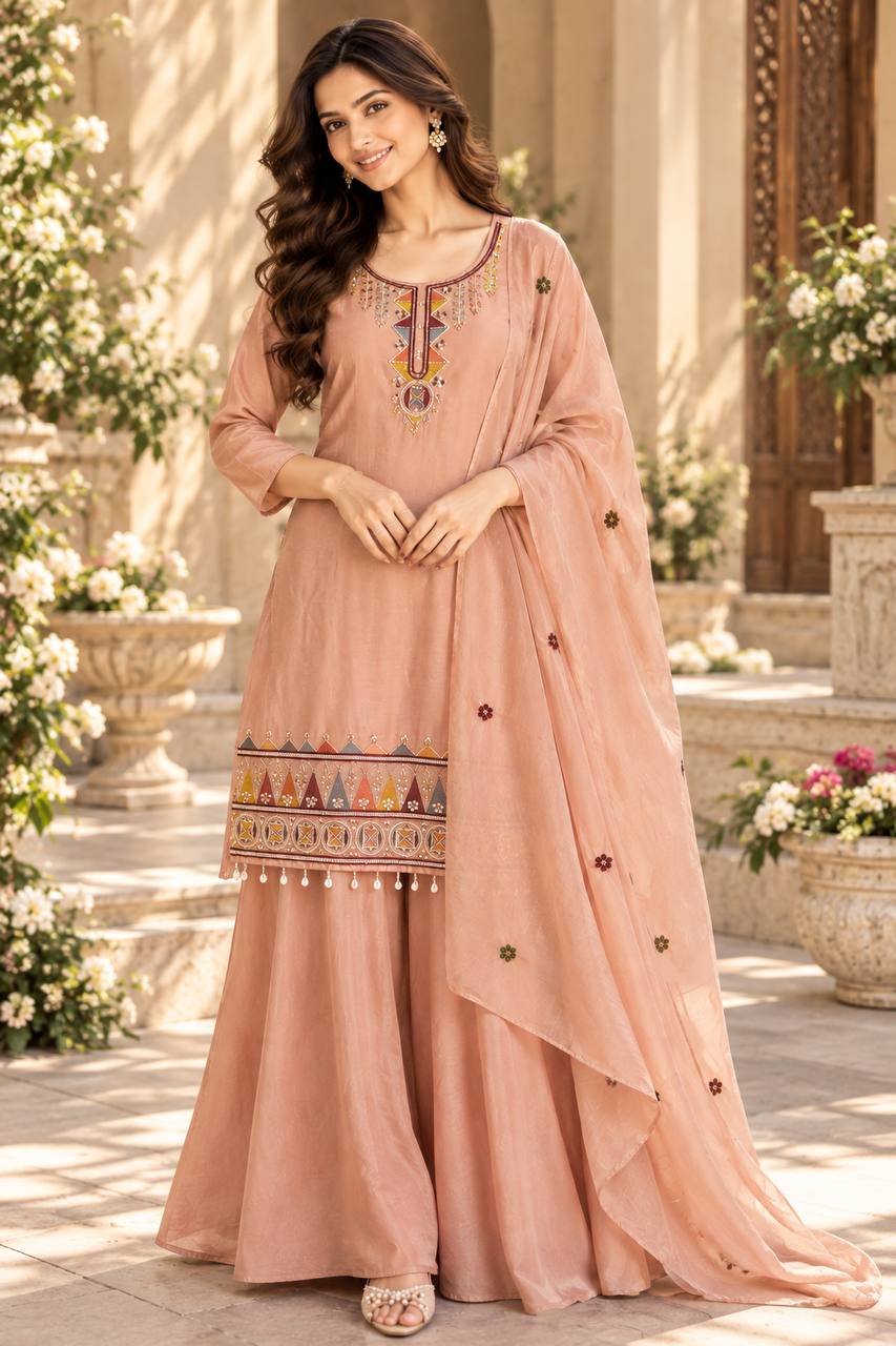 Premium Creame Chinon Co-Ord Set