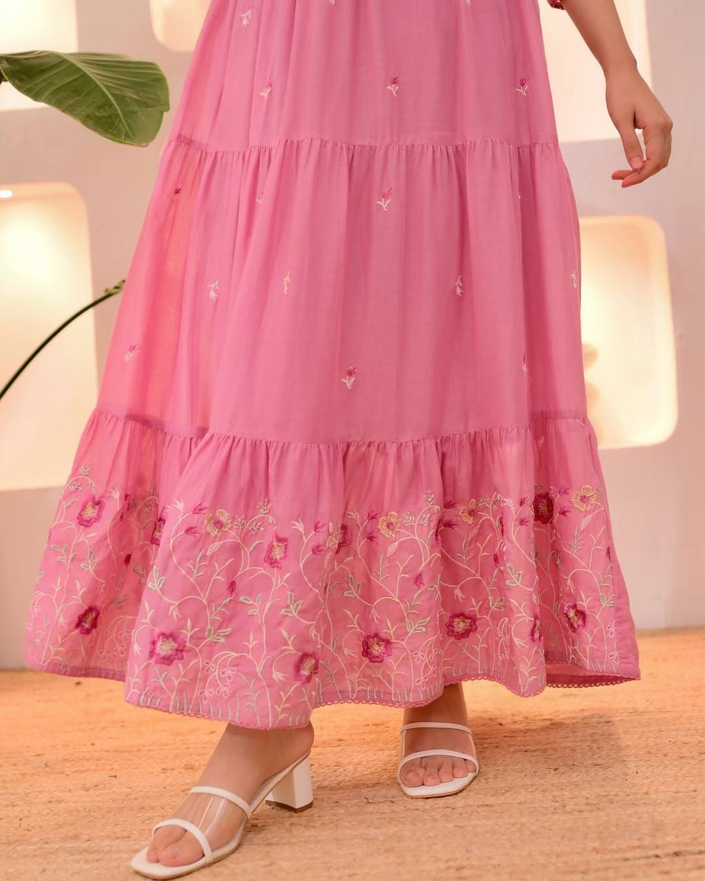 Exclusive Chanderi Embroidered Kurta Set with Dupatta