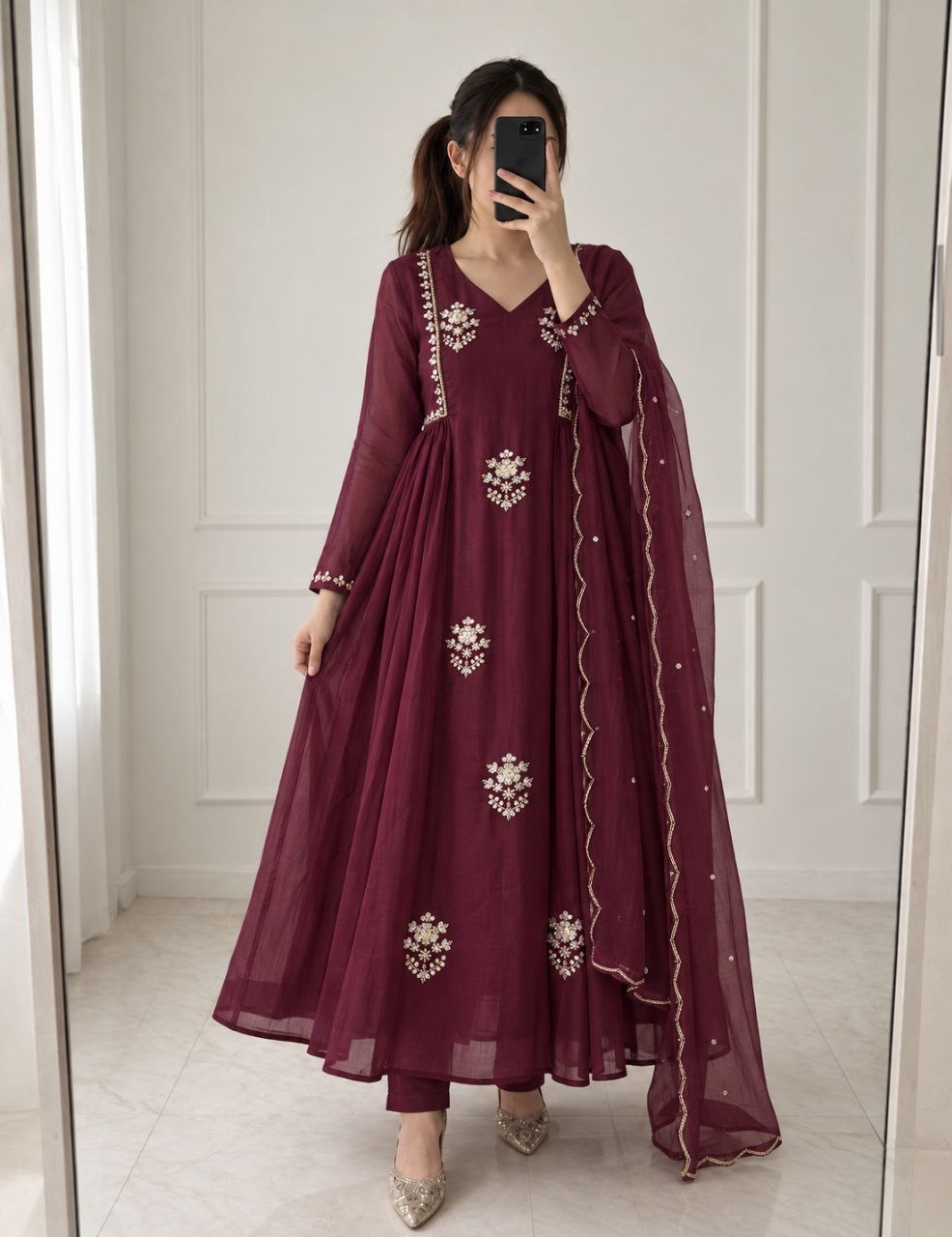 A-Line Anarkali Kurti Set – Elegant & Classy Look