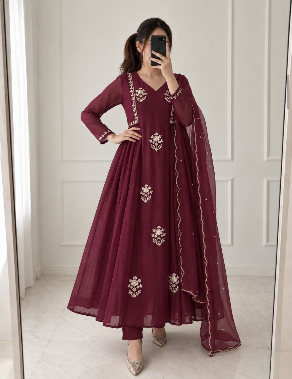 A-Line Anarkali Kurti Set – Elegant & Classy Look