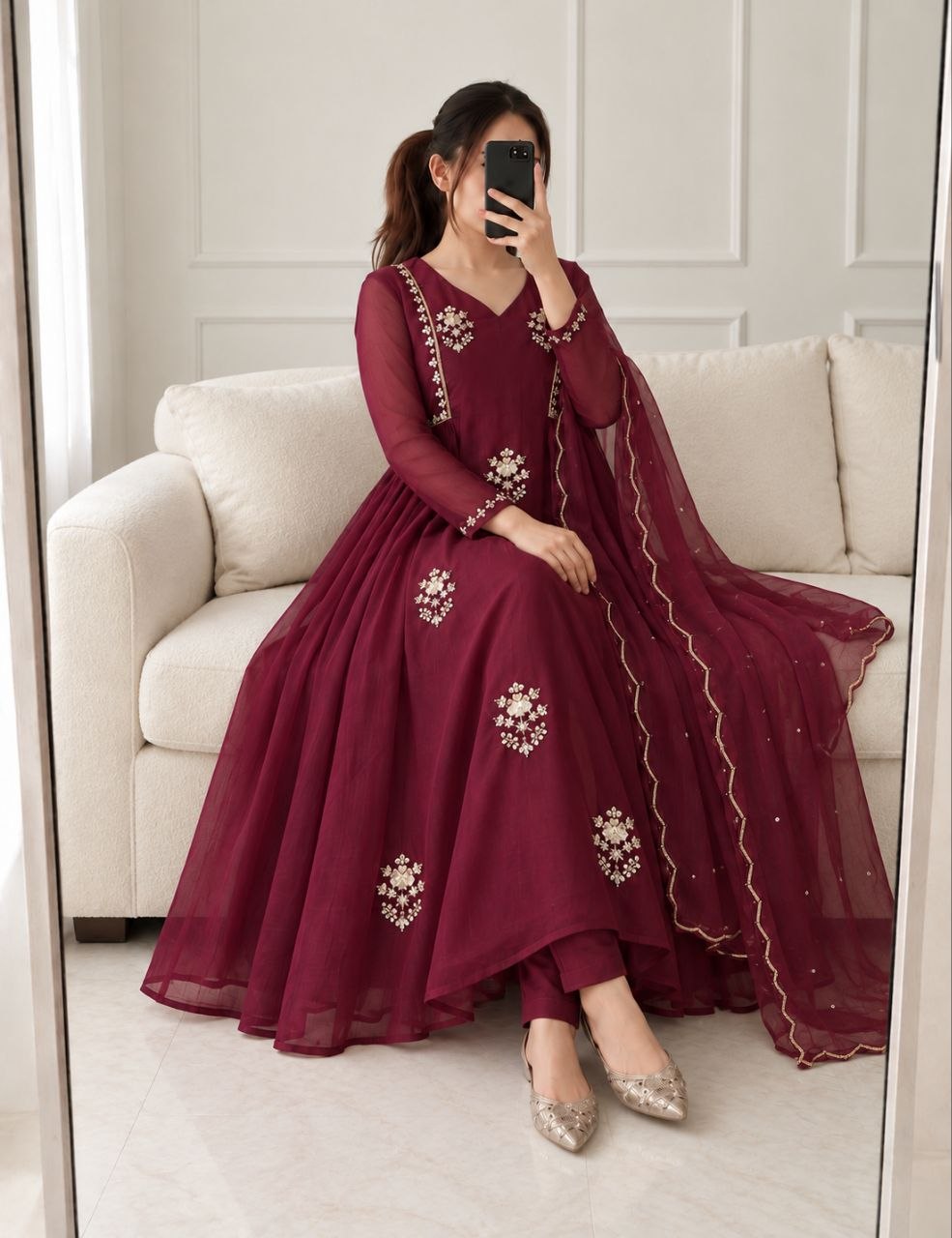 A-Line Anarkali Kurti Set – Elegant & Classy Look