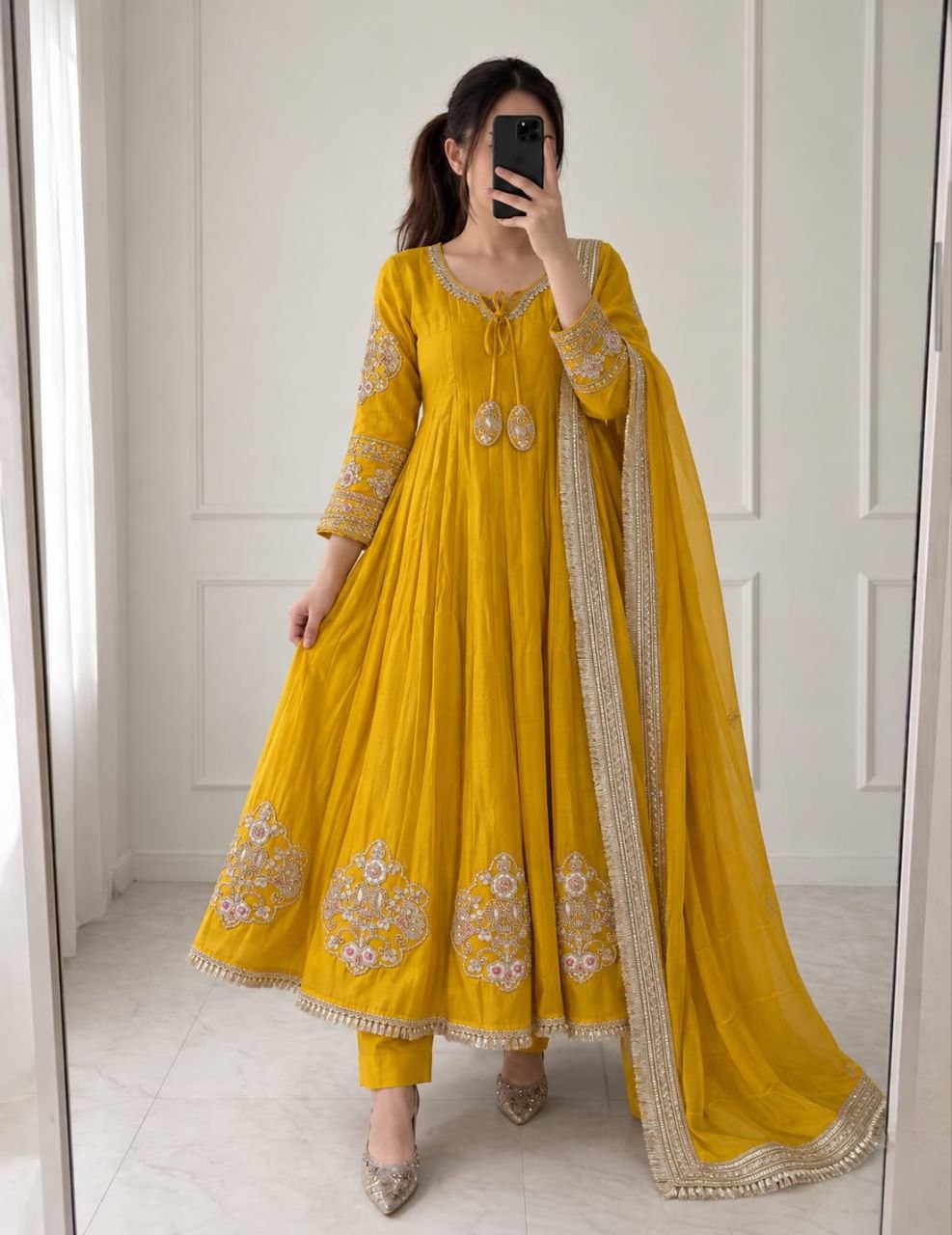 Designer Anarkali Gown – Pure Handwork Collection