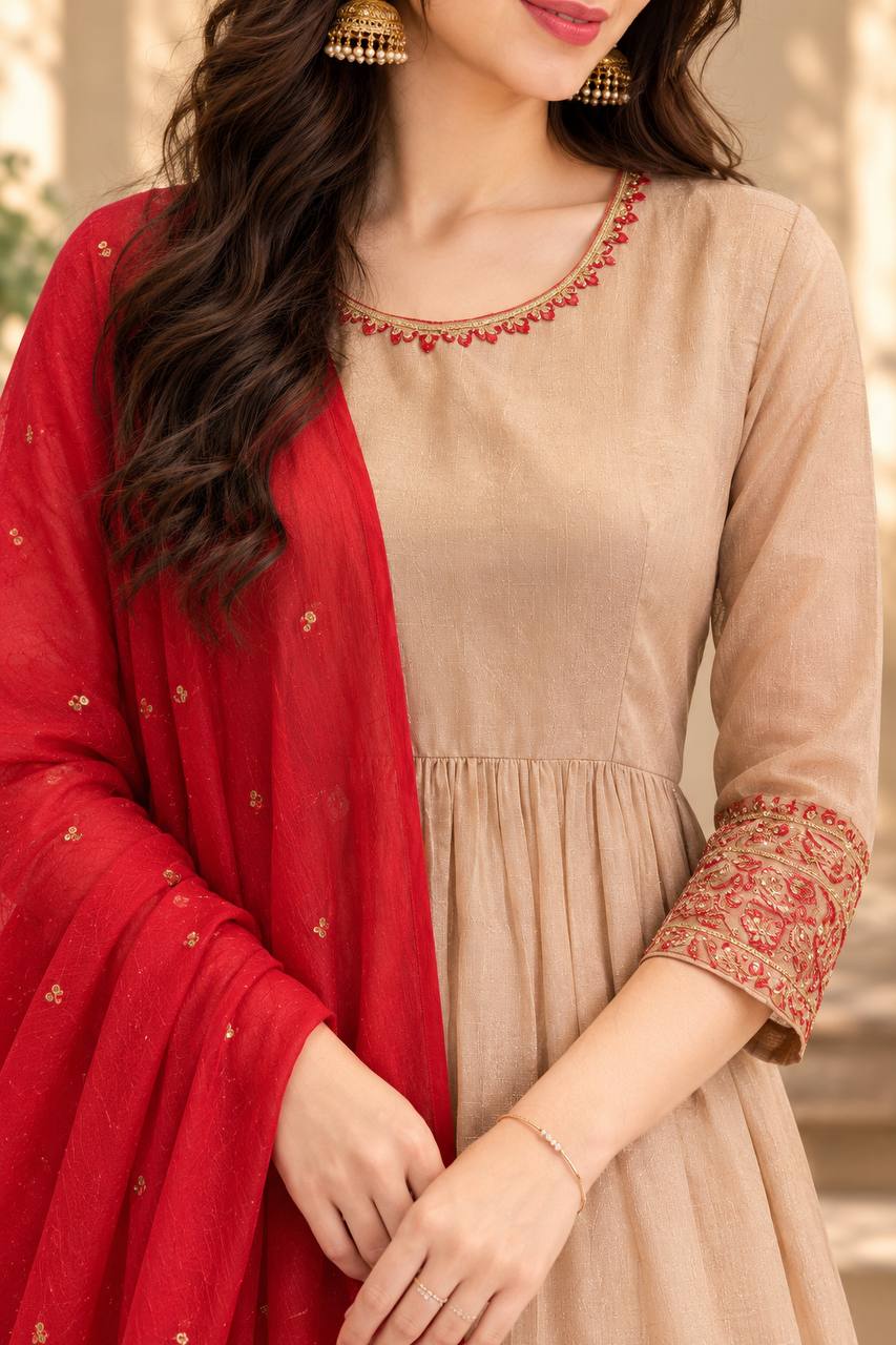 Premium Crunchy Top, Palazzo Nazmeen Dupatta Set