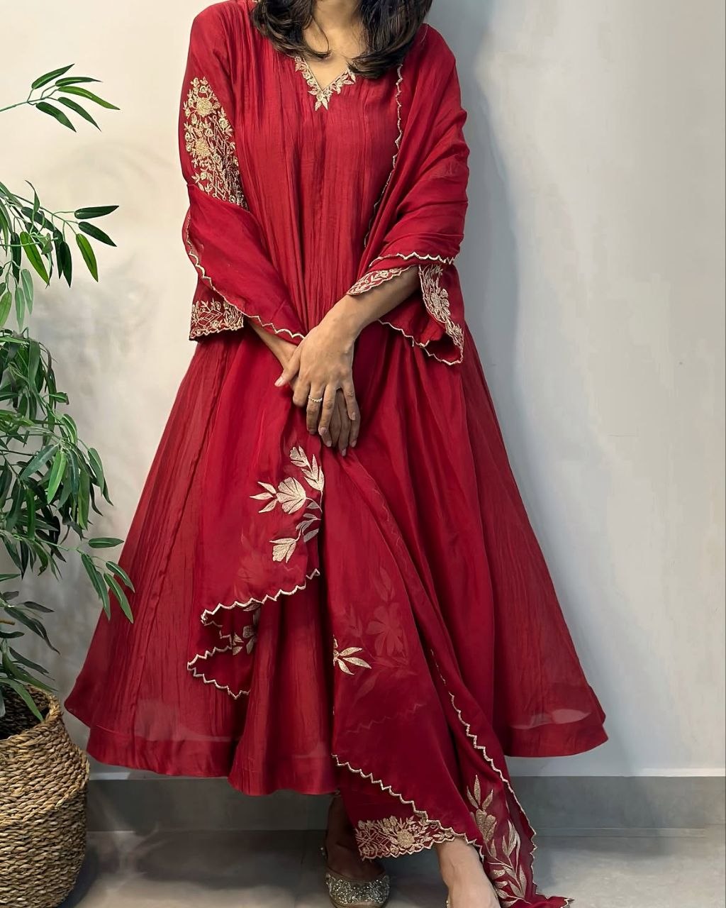Anarkali Kali Gown Special Festival Collection – Pure Embroidery Work