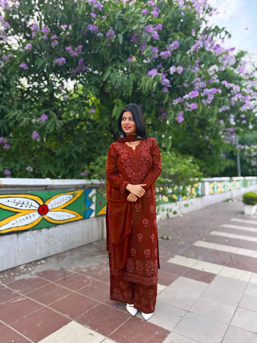 Radiance Straight Chikankari Kurta Set