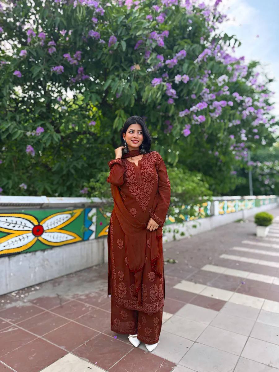 Radiance Straight Chikankari Kurta Set