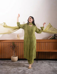 Radiance Straight Chikankari Kurta Set